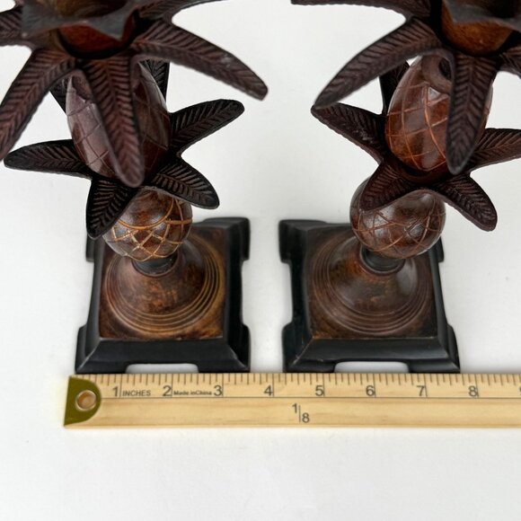 Metal Pineapple Candle Stick Holders Decor Made In India Set of 2 Brown - Picture 6 of 6